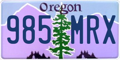 OR license plate 985MRX