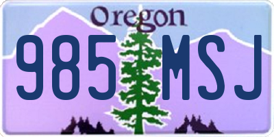 OR license plate 985MSJ