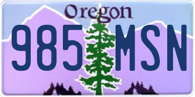 OR license plate 985MSN