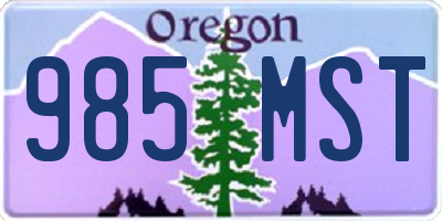 OR license plate 985MST