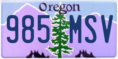OR license plate 985MSV