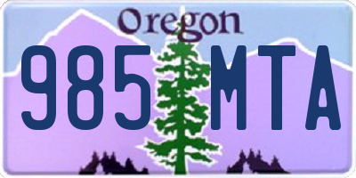 OR license plate 985MTA