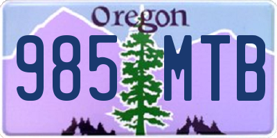 OR license plate 985MTB