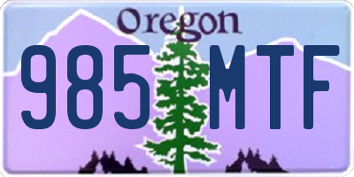 OR license plate 985MTF