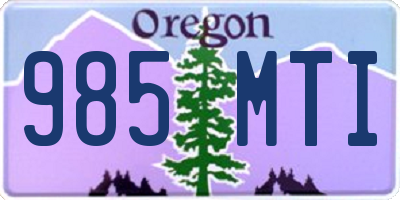 OR license plate 985MTI