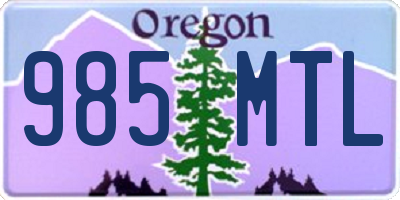 OR license plate 985MTL