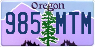 OR license plate 985MTM