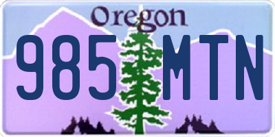 OR license plate 985MTN