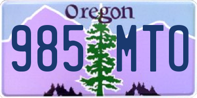 OR license plate 985MTO