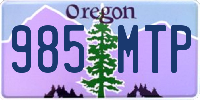 OR license plate 985MTP