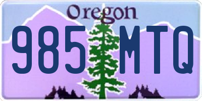 OR license plate 985MTQ