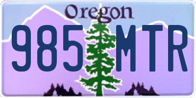 OR license plate 985MTR