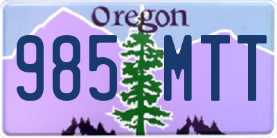 OR license plate 985MTT