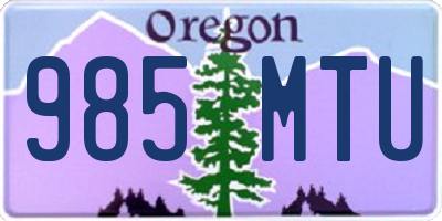 OR license plate 985MTU