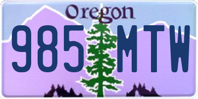 OR license plate 985MTW