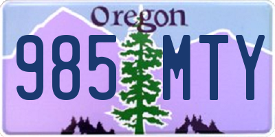 OR license plate 985MTY