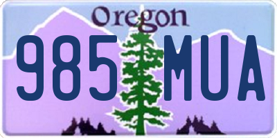 OR license plate 985MUA