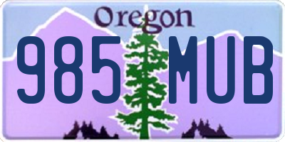 OR license plate 985MUB