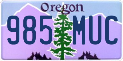 OR license plate 985MUC