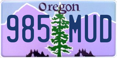 OR license plate 985MUD