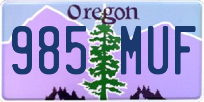 OR license plate 985MUF