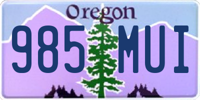 OR license plate 985MUI
