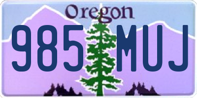 OR license plate 985MUJ