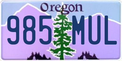 OR license plate 985MUL