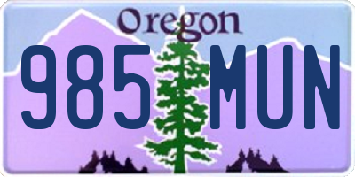 OR license plate 985MUN