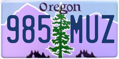 OR license plate 985MUZ