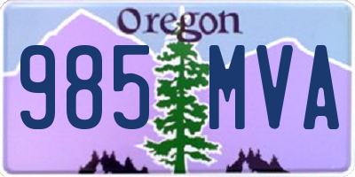 OR license plate 985MVA
