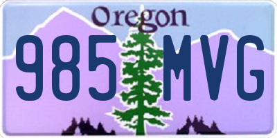 OR license plate 985MVG