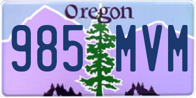OR license plate 985MVM