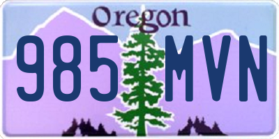 OR license plate 985MVN