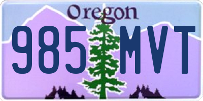 OR license plate 985MVT