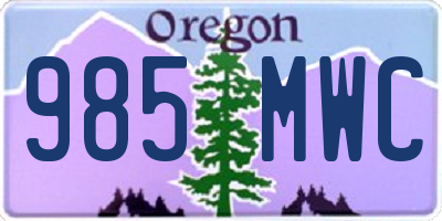OR license plate 985MWC