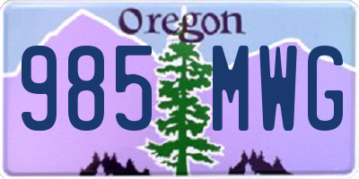 OR license plate 985MWG