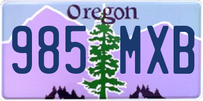 OR license plate 985MXB