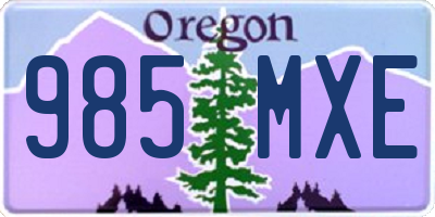OR license plate 985MXE