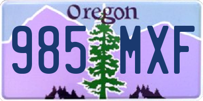 OR license plate 985MXF