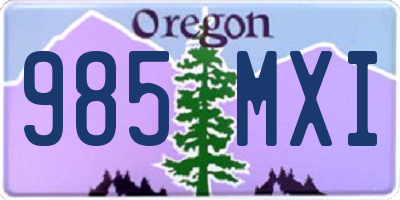 OR license plate 985MXI