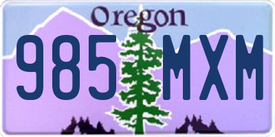 OR license plate 985MXM