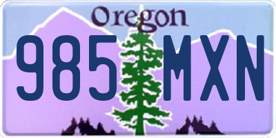 OR license plate 985MXN