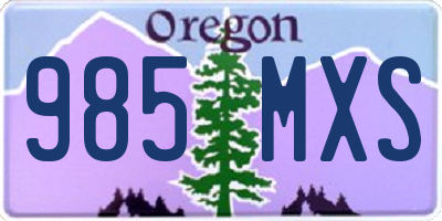 OR license plate 985MXS