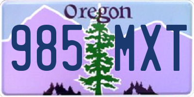 OR license plate 985MXT