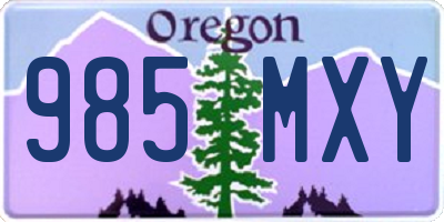 OR license plate 985MXY