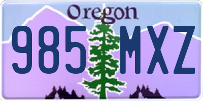 OR license plate 985MXZ