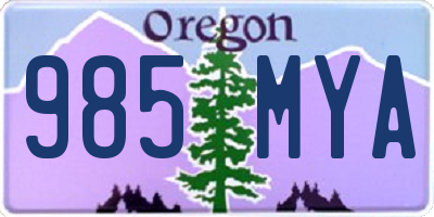 OR license plate 985MYA