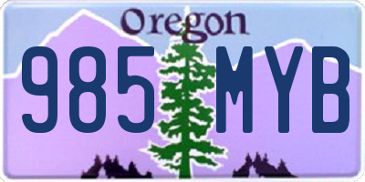 OR license plate 985MYB