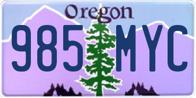 OR license plate 985MYC